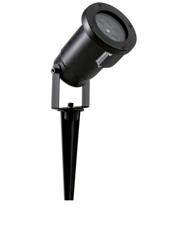 näve Led-aardspies met projector zwart - (H)38 cm
