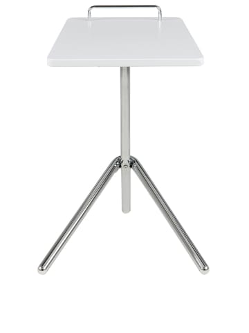 AC Design Hoektafel "Jason" wit/chroomkleurig - (B)45 x (H)60 x (D)43 cm