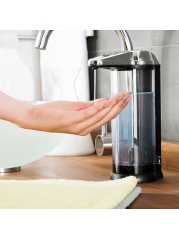 Compactor Infarood-zeepdispenser "Show" zwart/wit - (B)8 x (H)22,5 x (D)15,5 cm