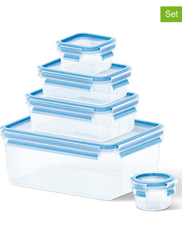 Emsa 5-delige set: voorraaddozen "Clip & Close" blauw