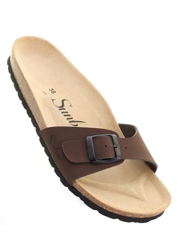 Sunbay Slippers "Jasmin" donkerbruin