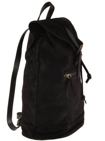 ORE10 Skórzany plecak "Chiny" w kolorze czarnym - 38 x 40 x 17 cm