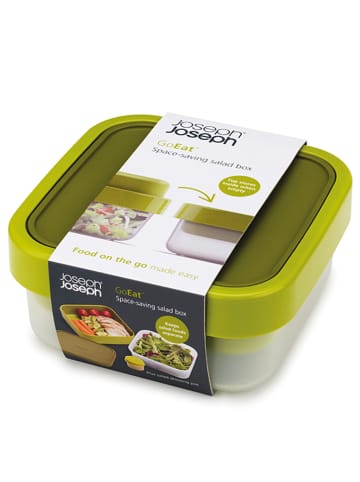 JosephJoseph 3-in-1 saladebox "GoEat" groen - (B)15 x (H)9,5 x (D)15 cm