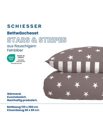 Schiesser Feinbiber-Bettwäsche-Set in Grau