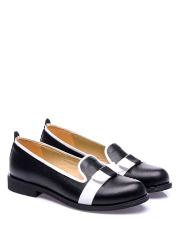 Just Bow Mocassins zwart/wit