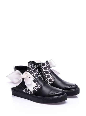 Just Bow Sneakersy w kolorze czarno-białym ze wzorem