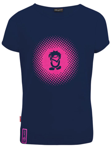 Trollkids Koszulka funkcyjna "Logo" w kolorze granatowo-różowym