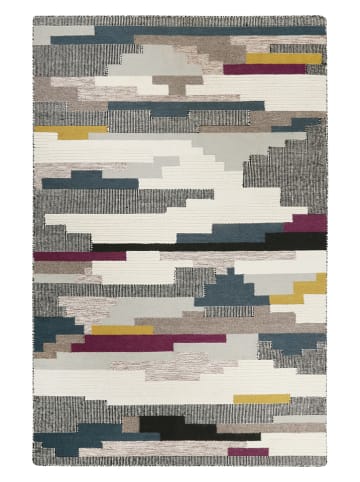 ESPRIT Scheerwollen tapijt "Kelim" grijs/mosterdgeel/groen