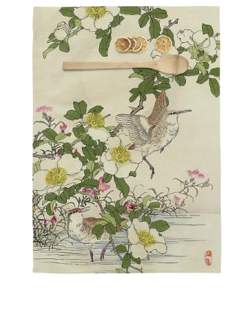 Happy Friday 2er-Set: Geschirrtücher "Japonais" in Beige/ Grün/ Bunt