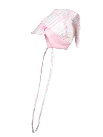 Döll Kopftuchmütze in Weiß/ Rosa