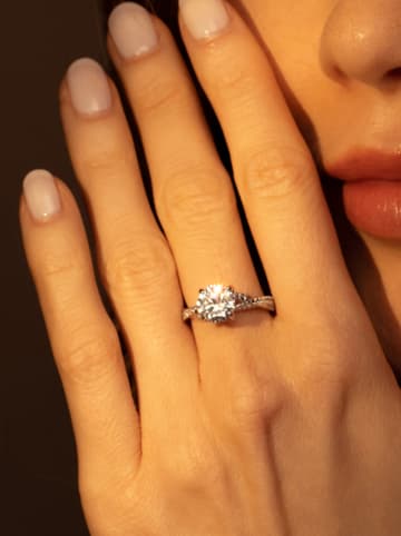 L instant d Or Weißgold-Ring "Tourbillon" mit Zirkonias