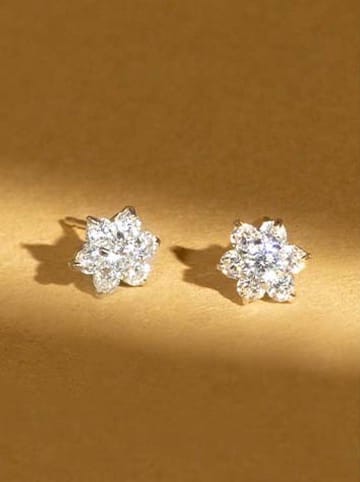 L instant d Or Weißgold-Ohrstecker "Le Messager Blanc" mit Edelsteinen