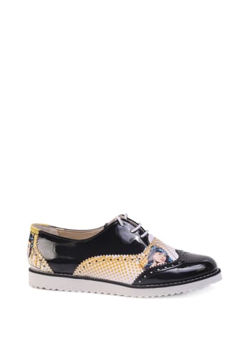 Goby Schnürschuhe in Weiß/ Schwarz/ Bunt