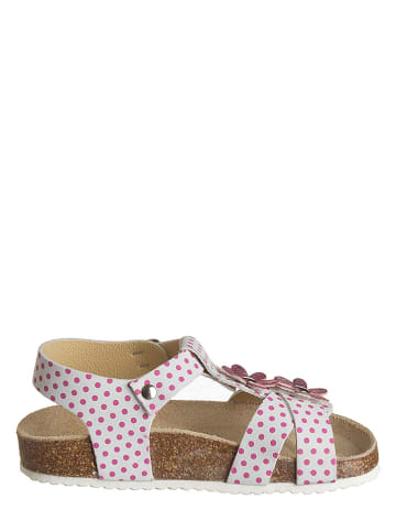 Little Sky Leder-Sandalen in Weiß/ Pink