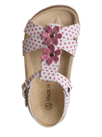 Little Sky Leder-Sandalen in Weiß/ Pink