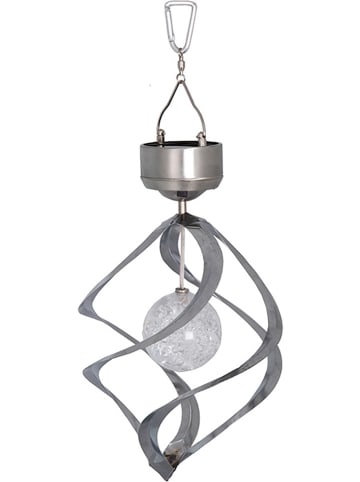 STAR Trading LED-Solar-Windspiel "Windmill" in Silber - (H)35 cm