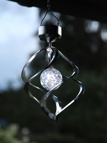 STAR Trading Solarny dzwoneczek LED "Windmill" w kolorze srebrnym - wys. 35 cm