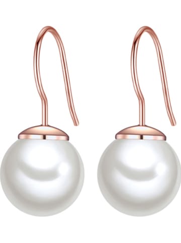 Perldesse Rosévergulde oorhangers met parels