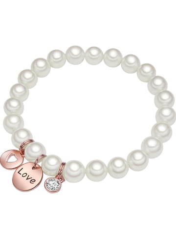 Perldesse Perlen-Armband mit Anhängern in Weiß