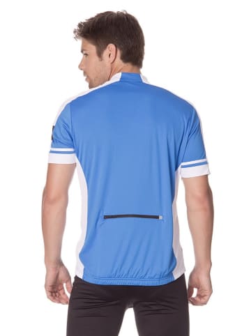James & Nicholson Fietsshirt met rits blauw/wit