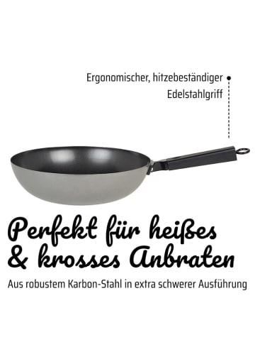 GSW Patelnia-wok "Mandarin" w kolorze srebrnym - Ø 30 cm