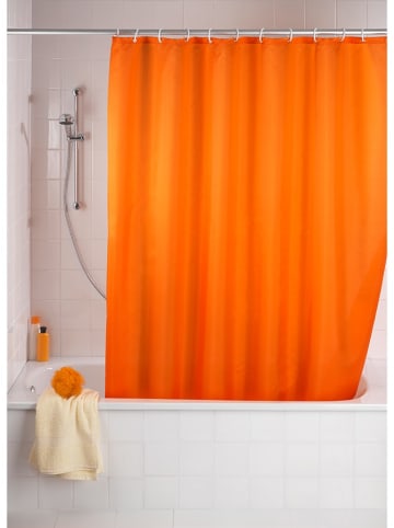 Wenko Anti-Schimmel-Duschvorhang "Uni" in Orange - (B)180 x (H)200 cm