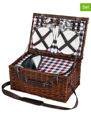 Cilio 26tlg. Picknick-Set "Varese" in dunkelbraun - (B)46 x (H)18 x (T)30 cm