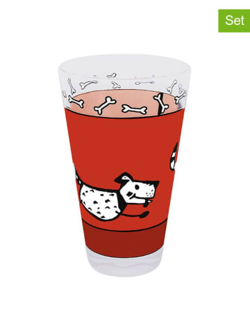 Könitz 6-delige set: glazen "Hond" rood - 350 ml