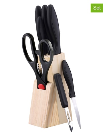 Bergner 8-częściowy zestaw w kolorze beżowo-czarnym