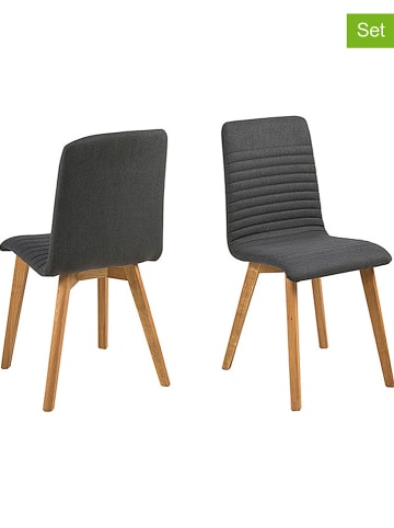 AC Design Krzesła (2 szt.) "Arosa" w kolorze antracytowym - 42 x 90 x 43 cm