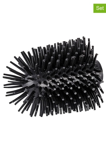 Wenko 2er Set: Ersatzbürstenköpfe für WC-Garnituren in Schwarz - Ø 7,5 cm
