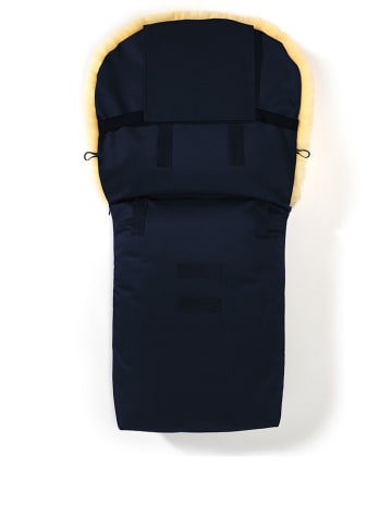 Hofbrucker Lammfell-Fußsack "Putzi" in Dunkelblau - (L)90 x (B)34 cm