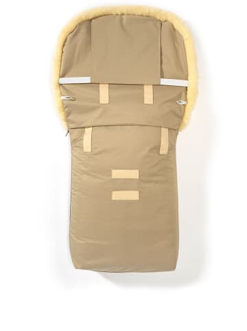 Hofbrucker Lammfell-Fußsack "Putzi" in Beige - (L)90 x (B)34 cm