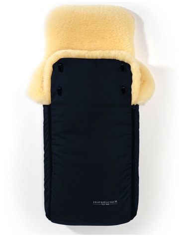 Hofbrucker Lammfell-Fußsack "Luxus" in Dunkelblau - (L)95 x (B)34 cm