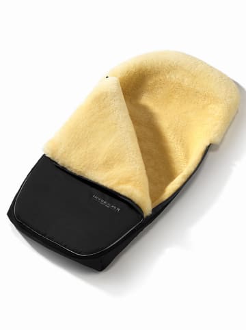 Hofbrucker Lammfell-Fußsack "Polaris" in Schwarz - (L)105 x (B)40 cm