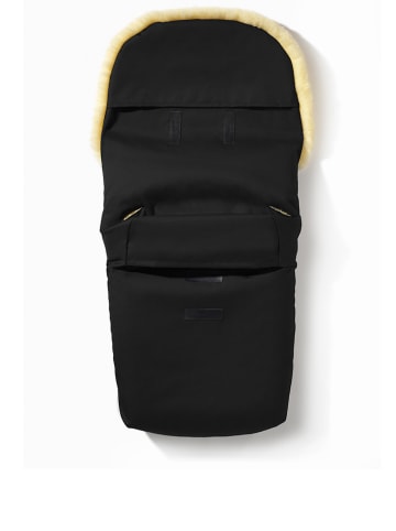 Hofbrucker Lammfell-Fußsack "Polaris" in Schwarz - (L)105 x (B)40 cm