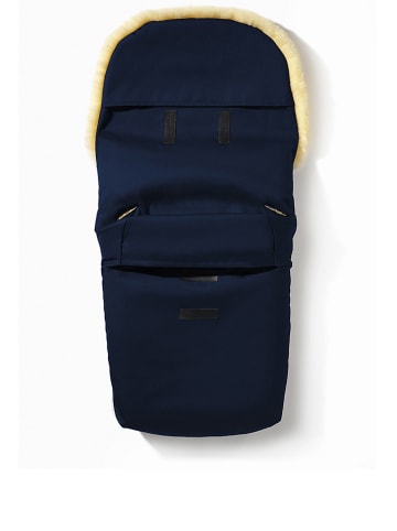 Hofbrucker Lammfell-Fußsack "Polaris" in Dunkelblau - (L)105 x (B)40 cm