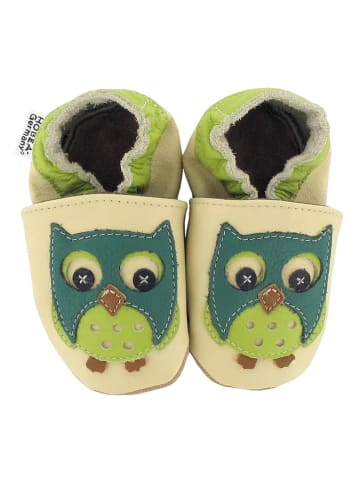 Hobea Skórzane buty niemowlęce w kolorze beżowo-zielonym
