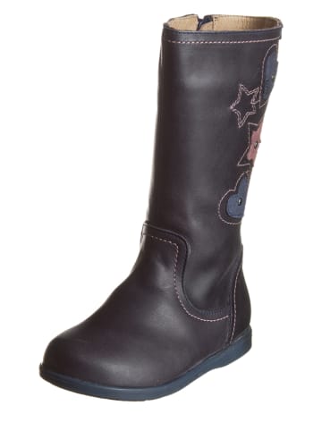 Garvalin Leder-Stiefel in Dunkelblau