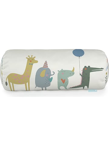 little nice things Poduszka "Animal Party" w kolorze beżowym ze wzorem - 50 x 20 cm