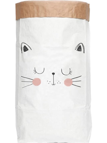 Folkifreckles Aufbewahrungstüte "Cat" in Weiß/ Schwarz - (B)60 x (H)90 x (T)13 cm