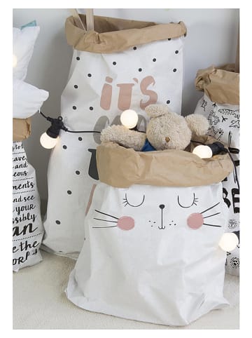 Folkifreckles Opbergzak "Cat" wit/zwart - (B)60 x (H)90 x (D)13 cm