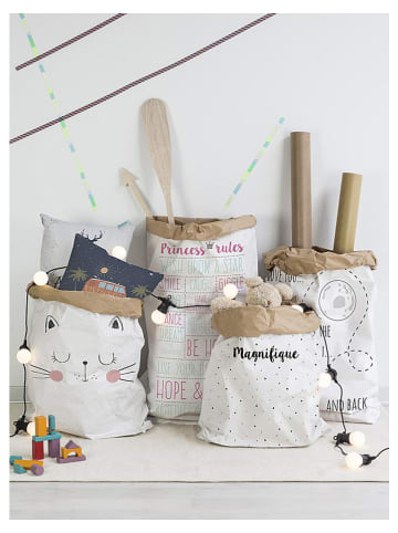 Folkifreckles Aufbewahrungstüte "Cat" in Weiß/ Schwarz - (B)60 x (H)90 x (T)13 cm