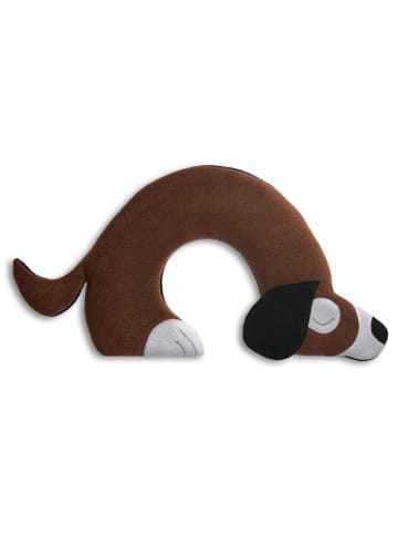 Leschi Nekwarmtekussen "De hond Bobby" bruin - (B)21 x (L)34 cm