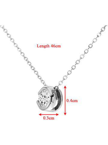 Diamant Exquis Weißgold-Halskette mit Diamant-Anhänger - (L)46 cm