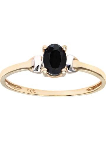 Diamant Exquis Gouden ring met saffier