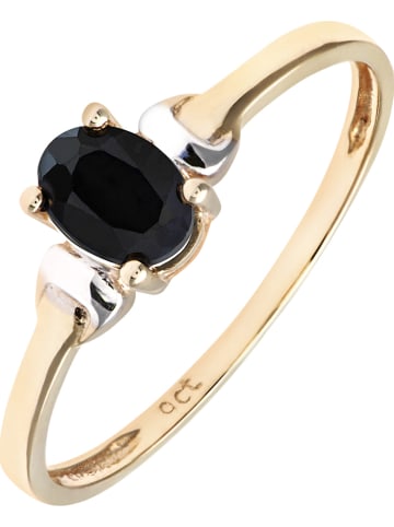 Diamant Exquis Gouden ring met saffier