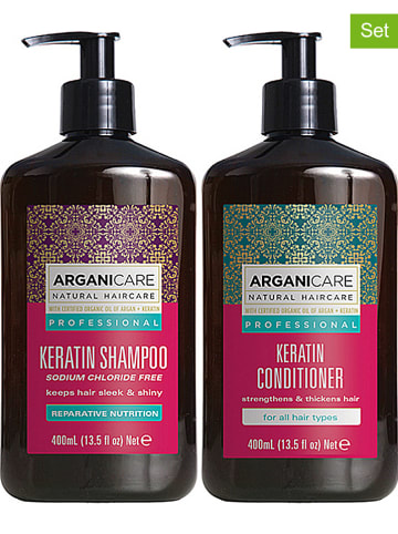 Argani Care 2-częściowy zestaw pielęgnacyjny do włosów "Keratin" - 2 x 400 ml
