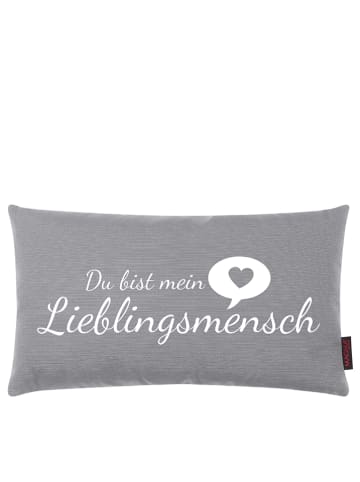 Magma Heimtex Kissen "Lieblingsmensch" in Grau - (B)30 x (H)50 cm