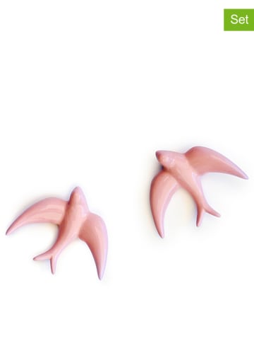 Surdic 2er-Set: Wanddekor "Galondrinas" in Rosa